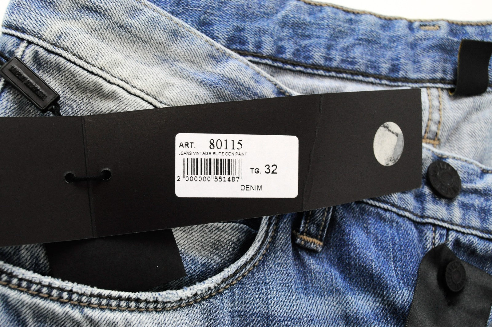 TAKESHY KUROSAWA W32 Light Blue Washed Jeans Distressed Mens Cotton Slim