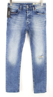 DIESEL Buster 081AQ Men's W28 L30 Jeans Blue Taper Slim Fit Stretch Cotton