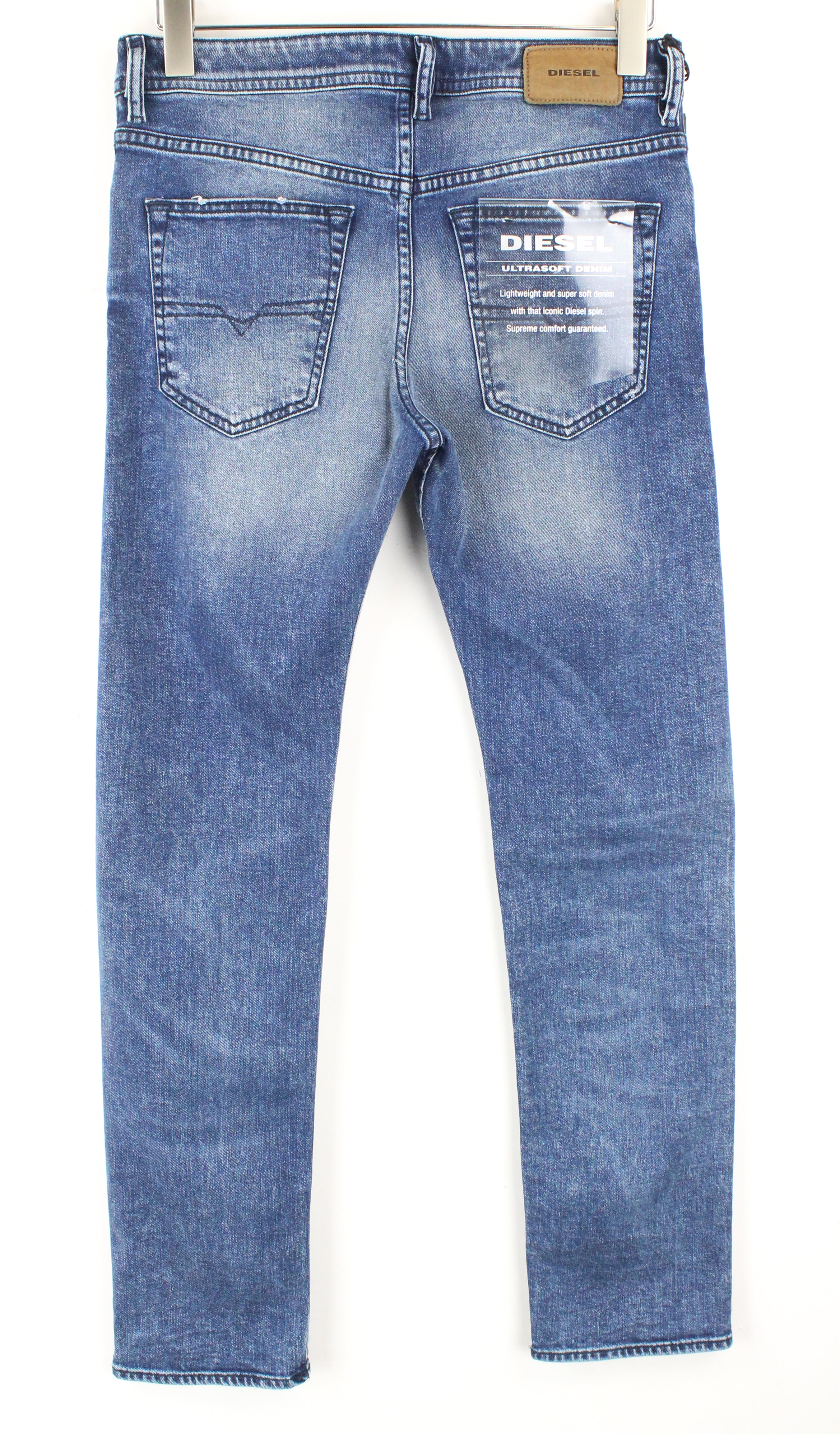 DIESEL Buster 081AQ Men's W28 L30 Jeans Blue Taper Slim Fit Stretch Cotton