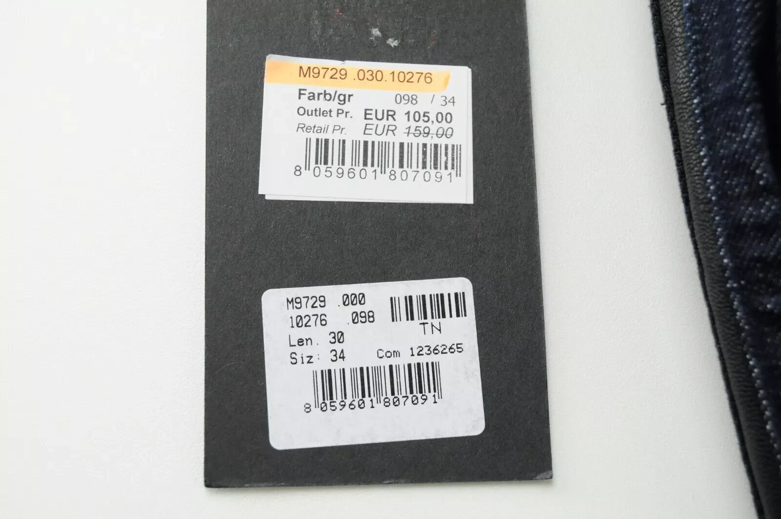 REPLAY Atelier Slim W34 L30 Mens`s Jeans Zip Pocket Black Blue Cotton Trousers