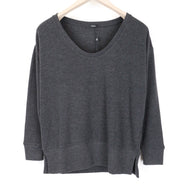 DENHAM Showa Women's XS Knit Jumper Grey Scoop Neck Tight Fit Stretch Sweater