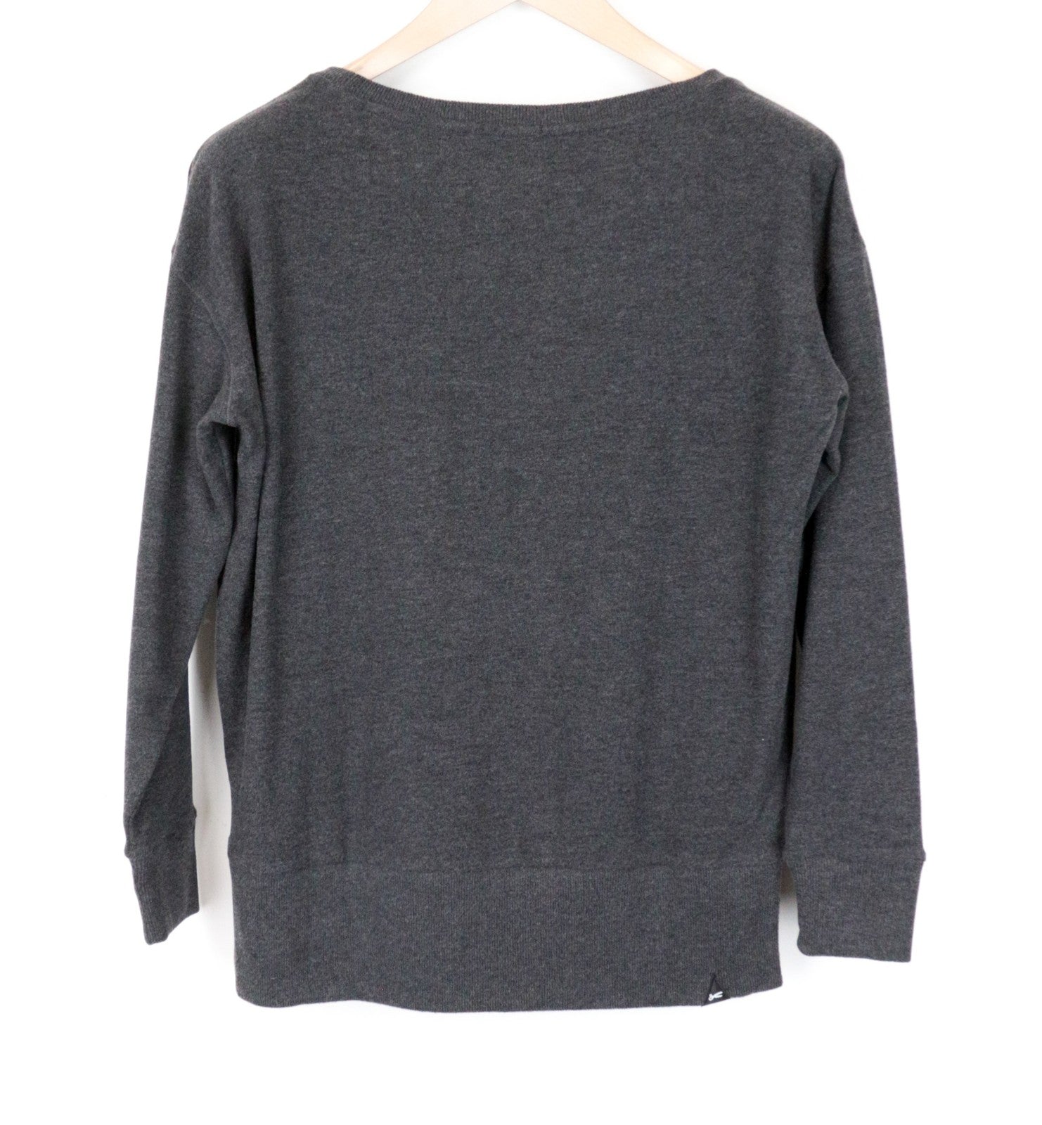 DENHAM Showa Women's XS Knit Jumper Grey Scoop Neck Tight Fit Stretch Sweater