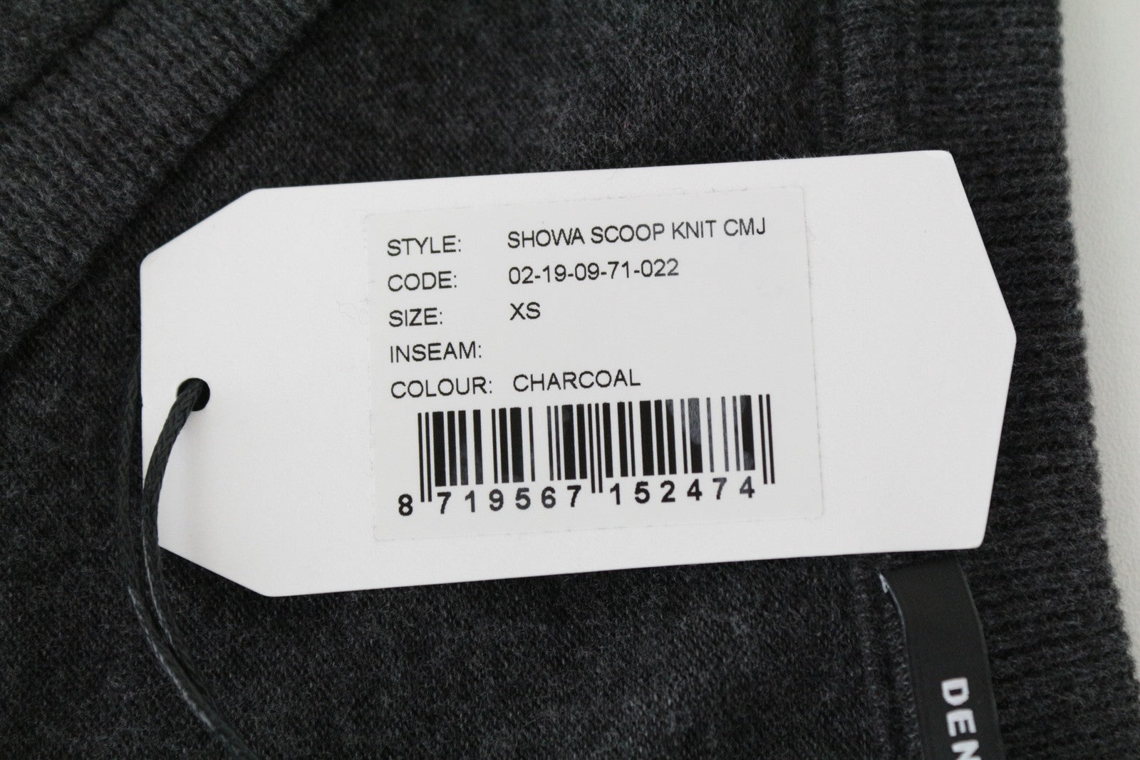 DENHAM Showa Women's XS Knit Jumper Grey Scoop Neck Tight Fit Stretch Sweater