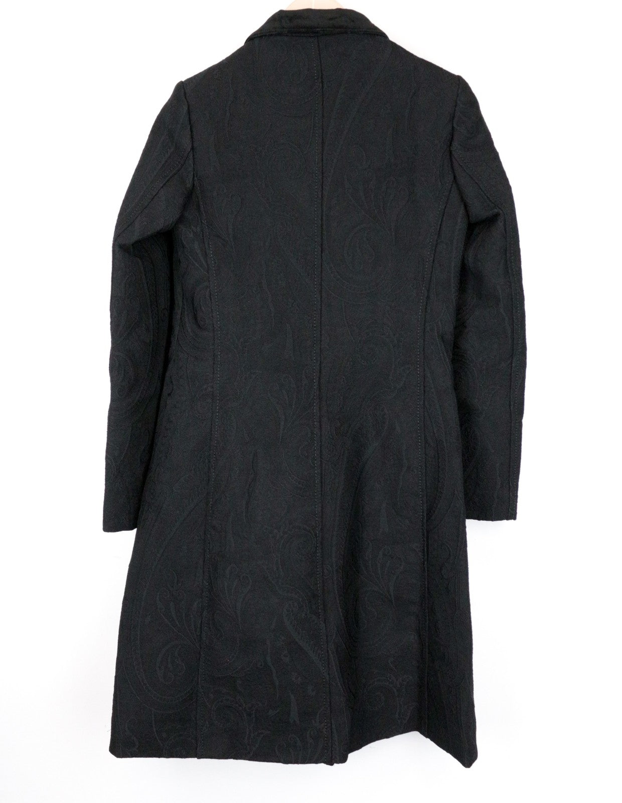 DESIGUAL Innocense Women's Black Wool Coat EU38 Double-Breasted Jacquard