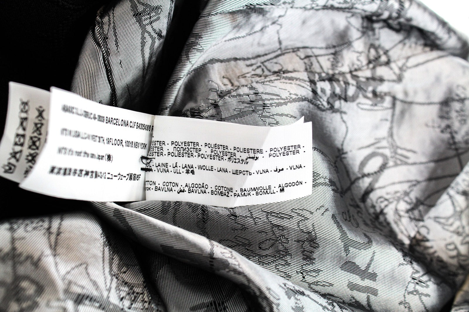 DESIGUAL Innocense Women's Black Wool Coat EU38 Double-Breasted Jacquard