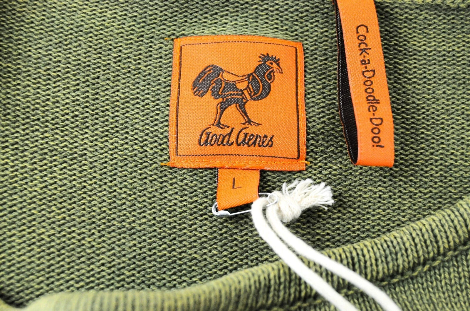 GOOD GENES L Ivy Green  Knit Crew Neck Mens Jumper Long Sweater