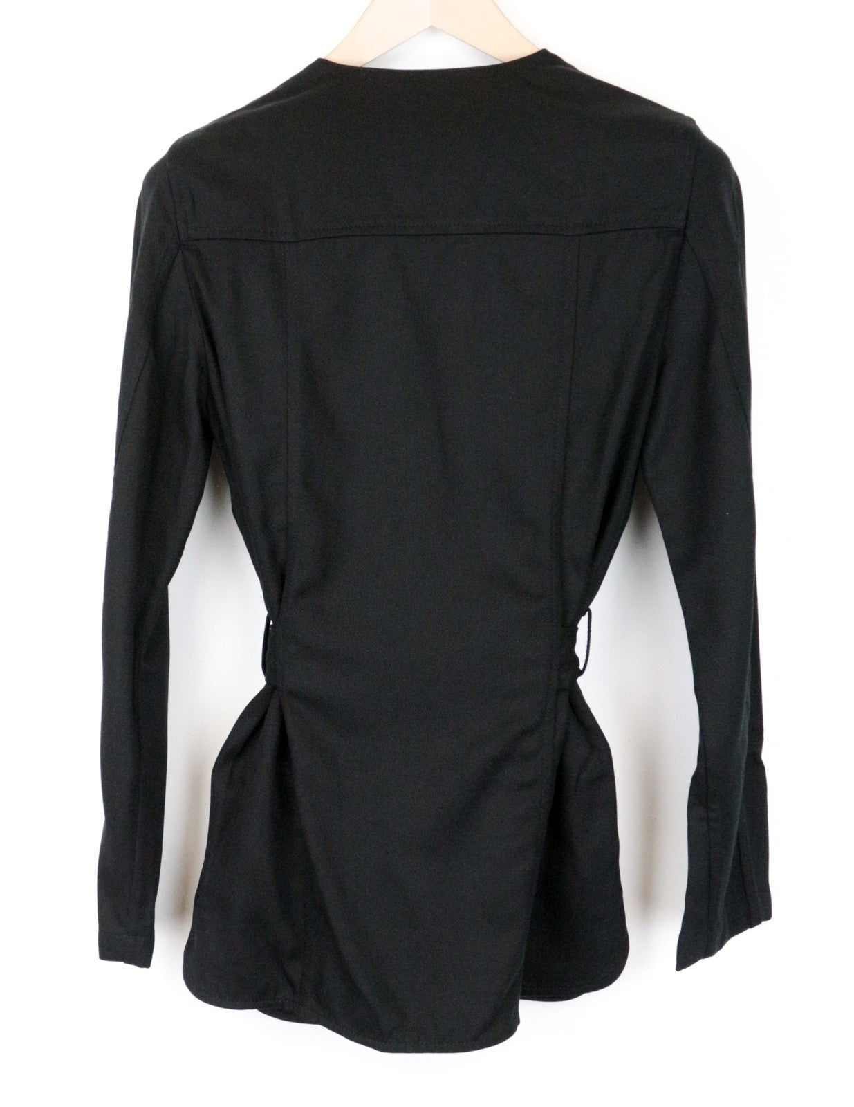 DENHAM Moonlight Women's XS Jacket Cinder Black Belted Button-Up Collared Style