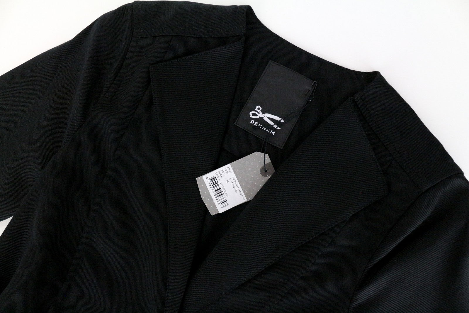 DENHAM Moonlight Women's XS Jacket Cinder Black Belted Button-Up Collared Style