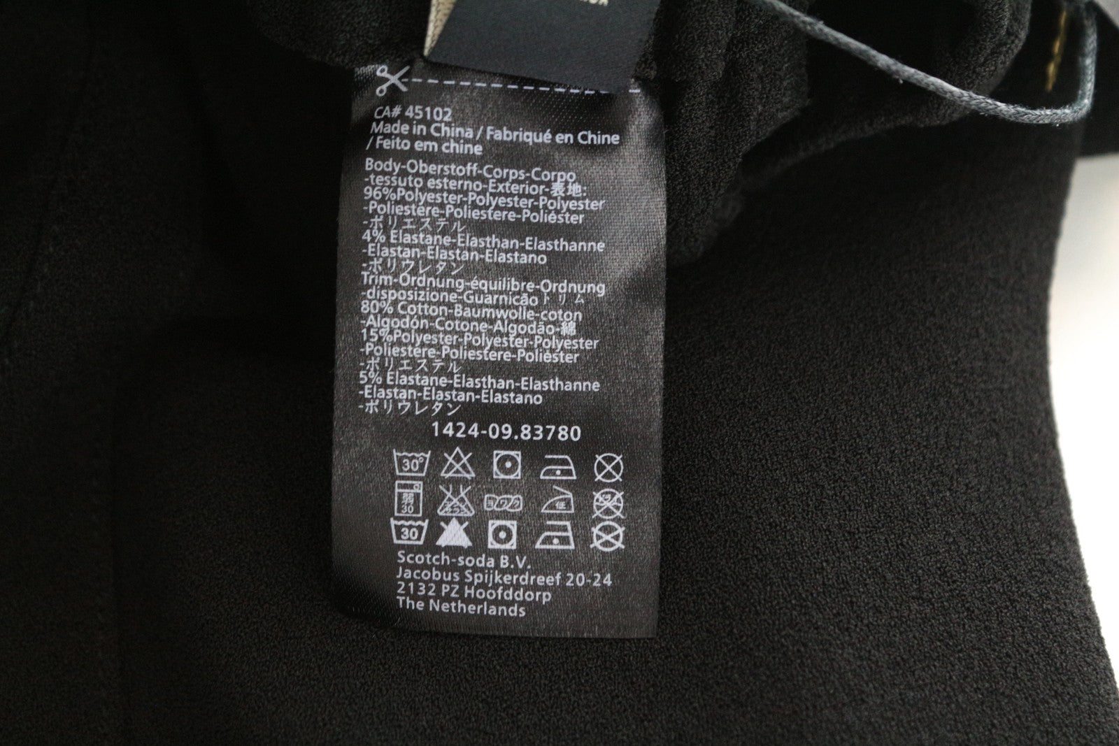 MAISON SCOTCH Women's Trousers M Black Pull-On Stretch Fit Zip Pocket Casual