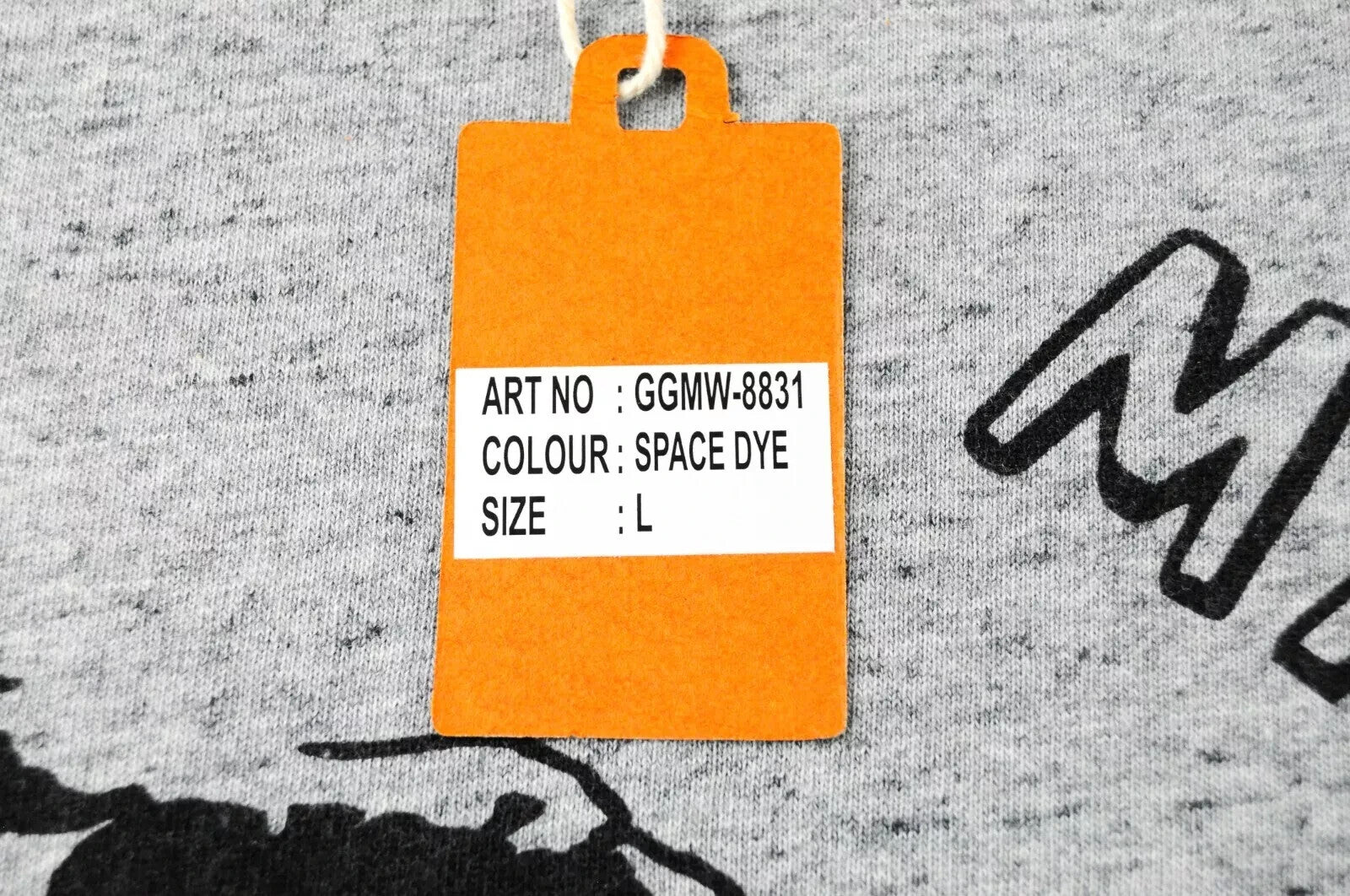 GOOD GENES L Mens Grey Space Dye Crew Neck Sweatshirt Mata Hari Print