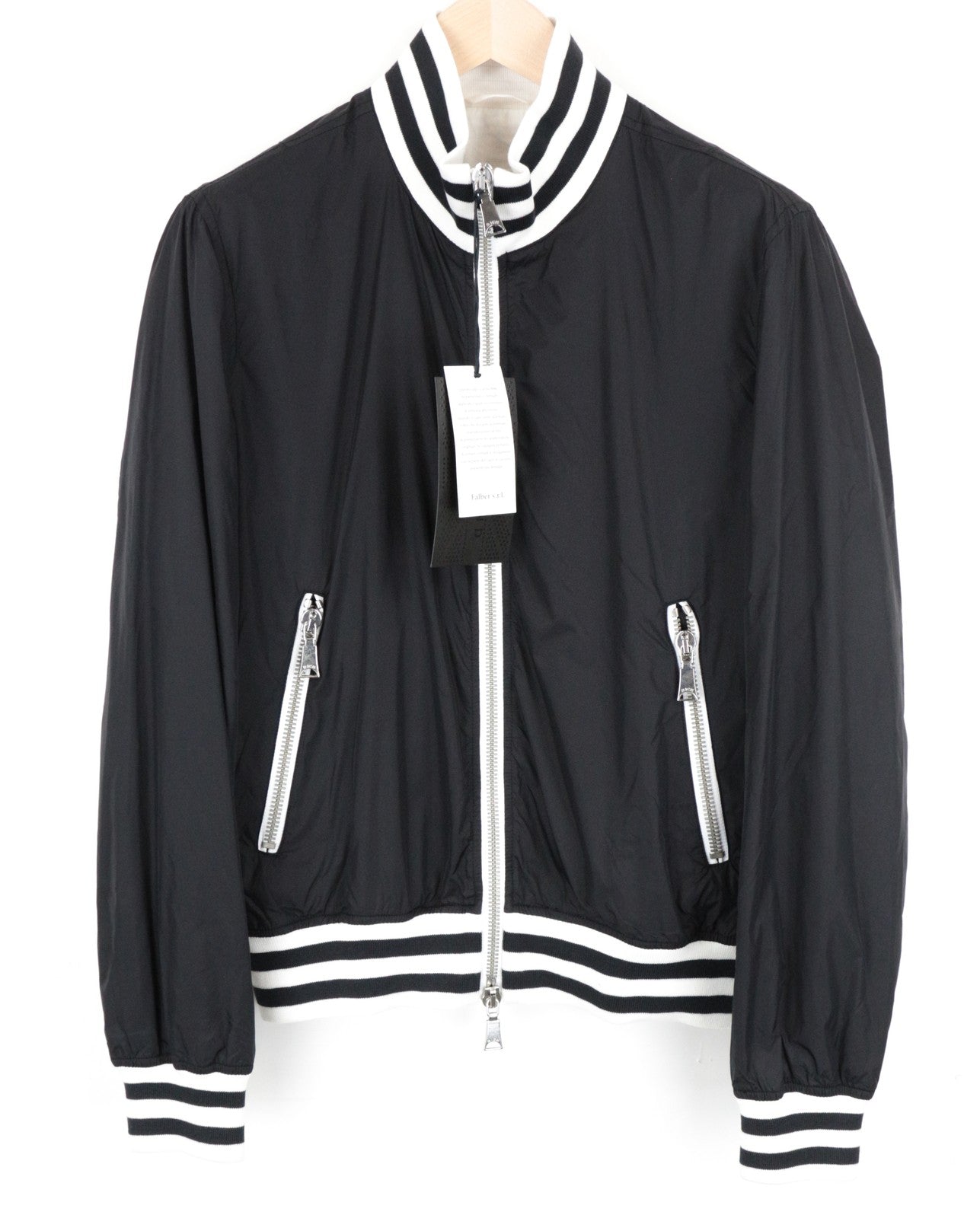 RICHMOND Men's Jacket 46 Black Zip Lined Single-Breasted Long Sleeve Smart