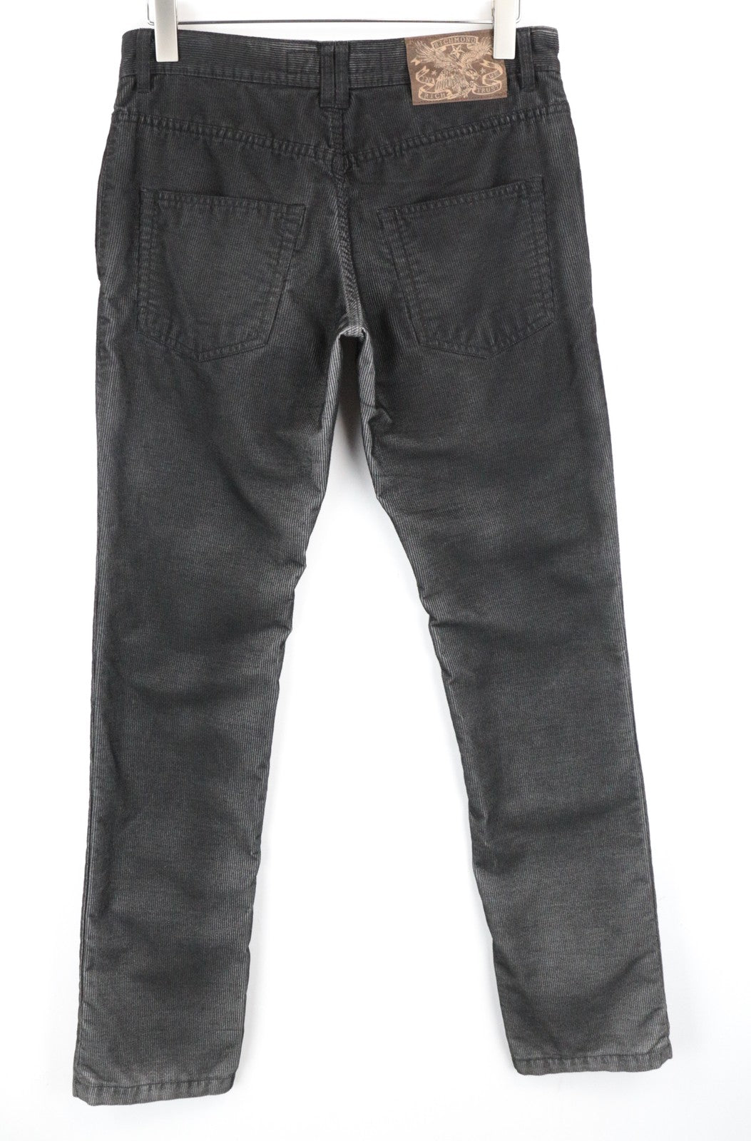 RICHMOND Men's Trousers 48 Grey Corduroy Cotton Slim Fit Casual Stretch Style