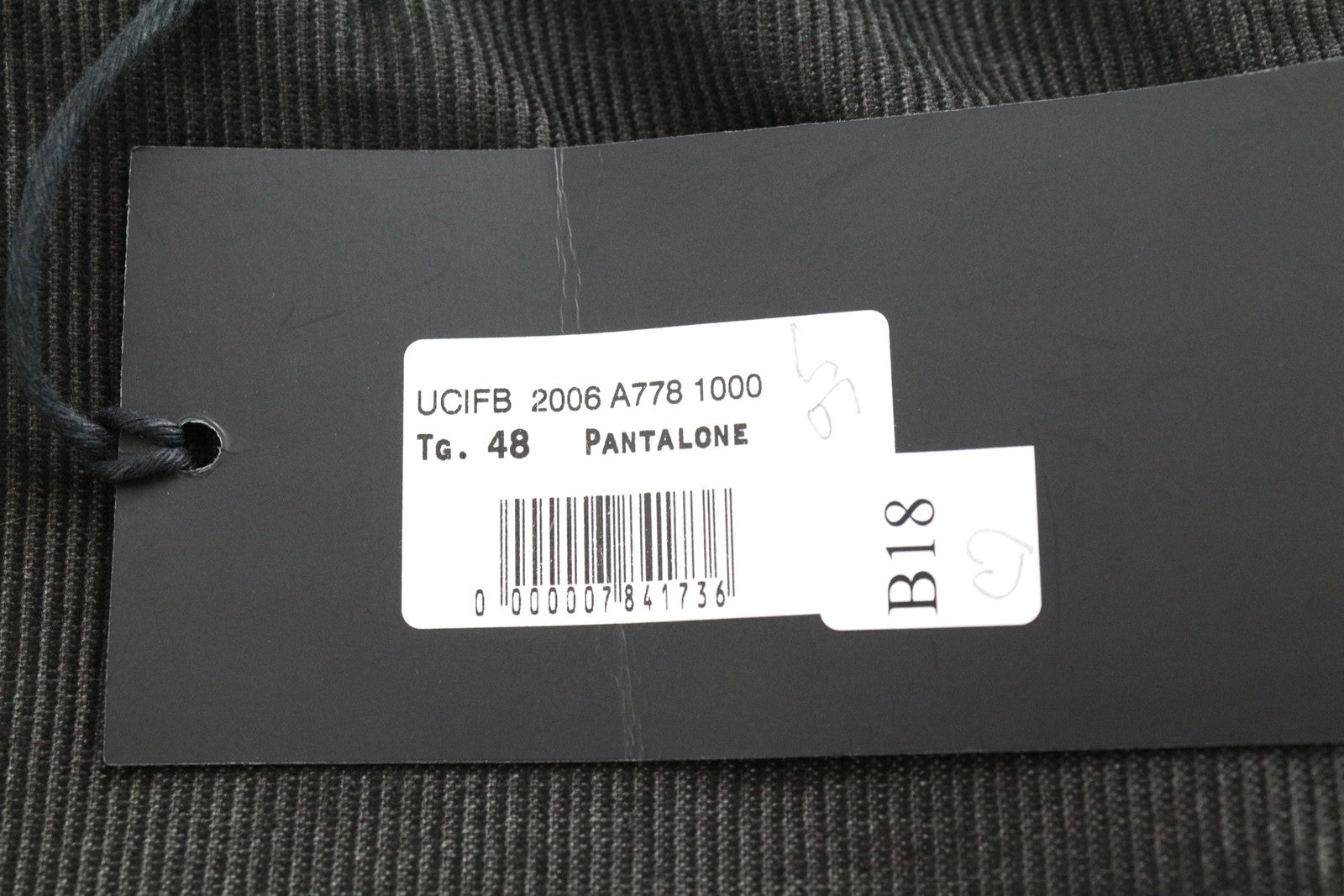 RICHMOND Men's Trousers 48 Grey Corduroy Cotton Slim Fit Casual Stretch Style