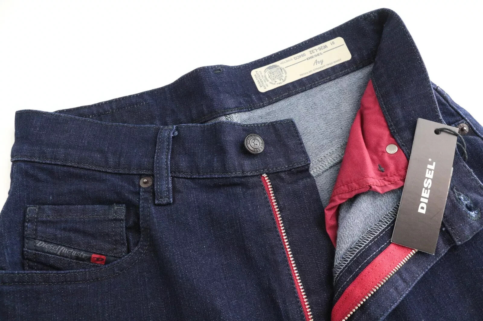 DIESEL Ary 084CG Women's Jeans W26 L30 High Waist Stretch Straight Blue Cotton