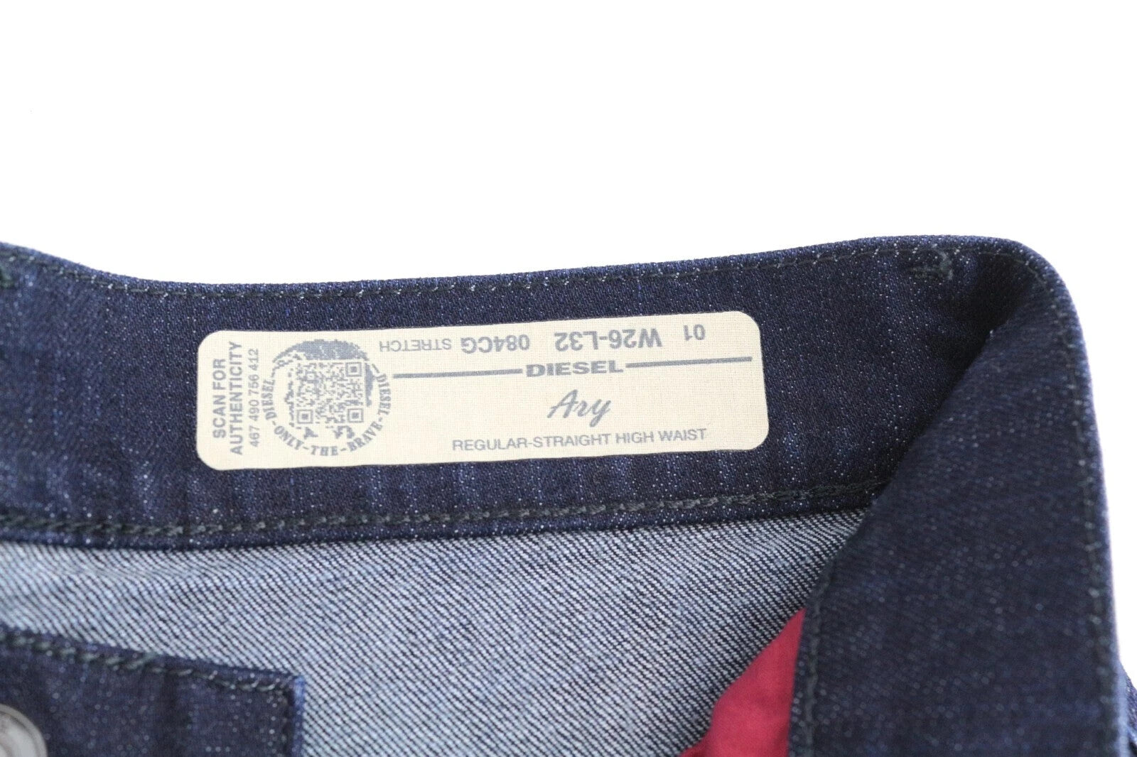 DIESEL Ary 084CG Women's Jeans W26 L30 High Waist Stretch Straight Blue Cotton