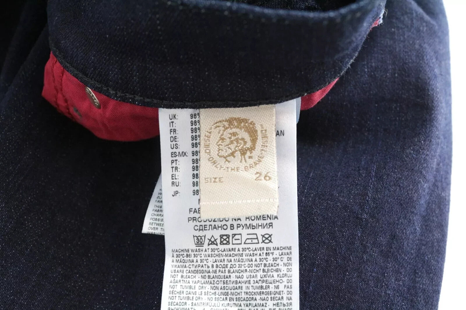 DIESEL Ary 084CG Women's Jeans W26 L30 High Waist Stretch Straight Blue Cotton