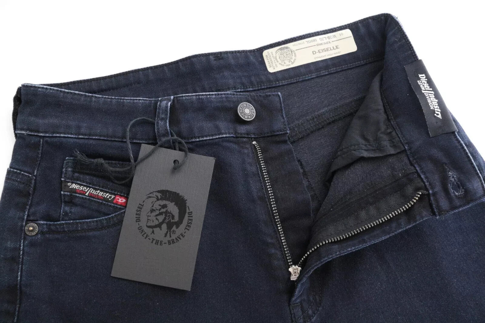 DIESEL D-Eiselle 069GL Women's W28 L30 Straight Blue Stretch Cotton Jeans Dark