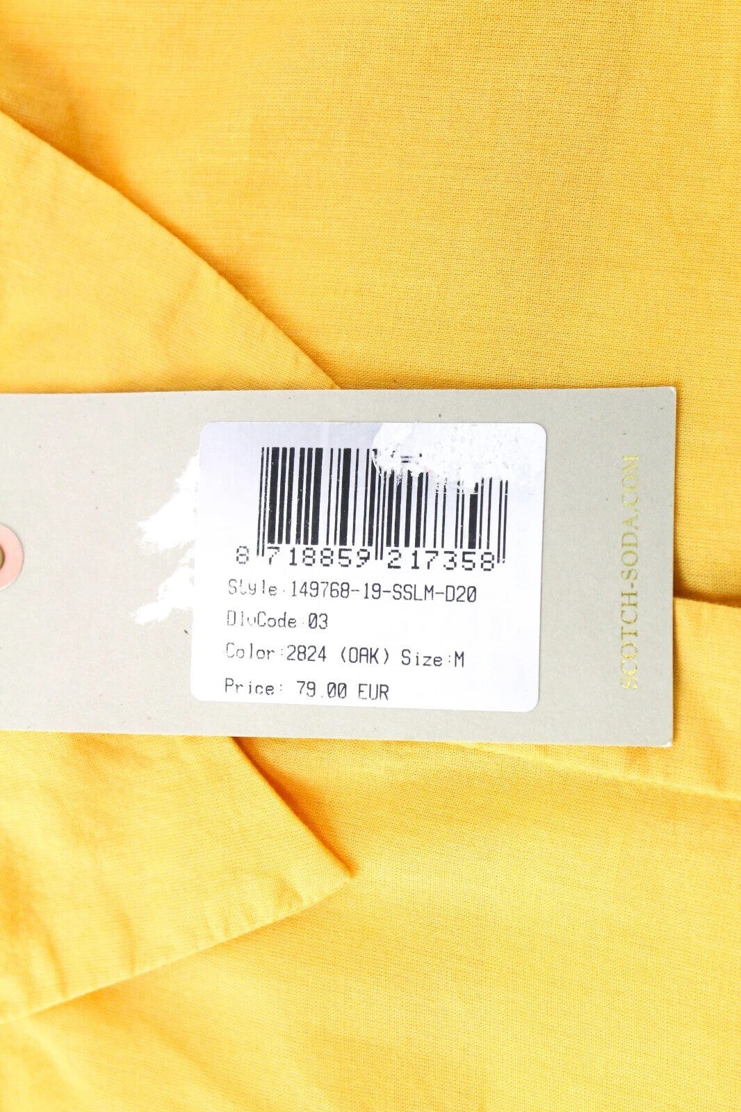 MAISON SCOTCH M Palm Cove Cotton Shirt Faded Orange Button Pocket Womens