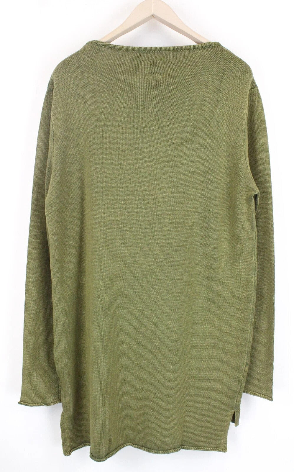 GOOD GENES XL Long Ivy Green Crew Neck  Knit Jumper Tight Mens Sweater
