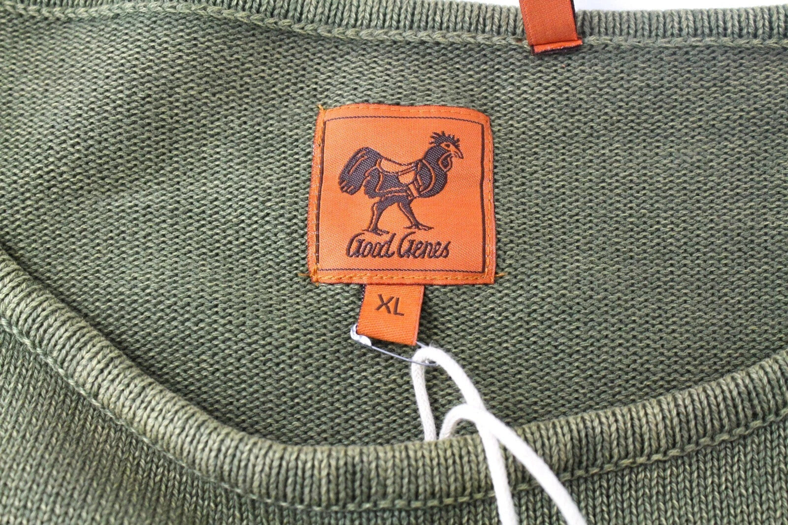 GOOD GENES XL Long Ivy Green Crew Neck  Knit Jumper Tight Mens Sweater