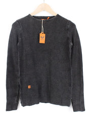 GOOD GENES Womens Sweatshirt S Slim Melange Crew Neck  Knit-Look Top