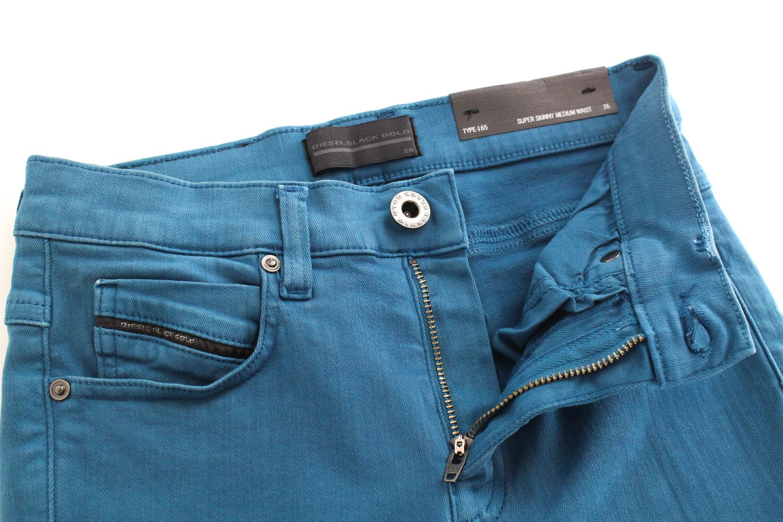 DIESEL BLACK GOLD Type-165A BG8JU Women's W26 Blue Skinny Stretch Fit Jeans