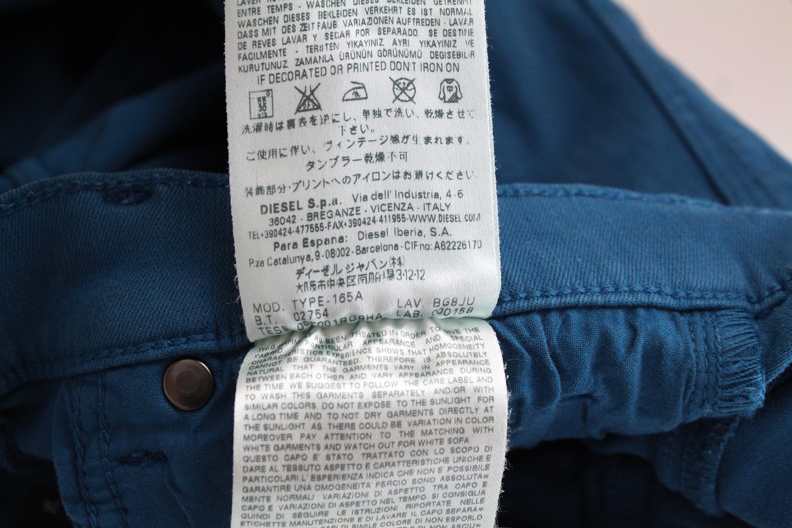 DIESEL BLACK GOLD Type-165A BG8JU Women's W26 Blue Skinny Stretch Fit Jeans