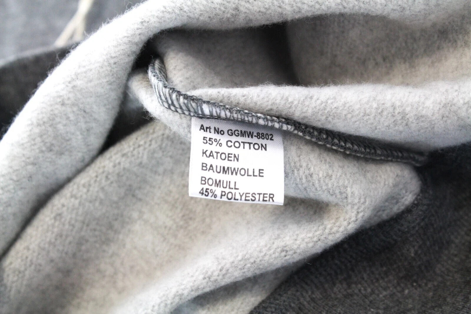 GOOD GENES M Mens`s Sweatshirt Crew Neck Embroidered Mid-Grey Cotton Melange