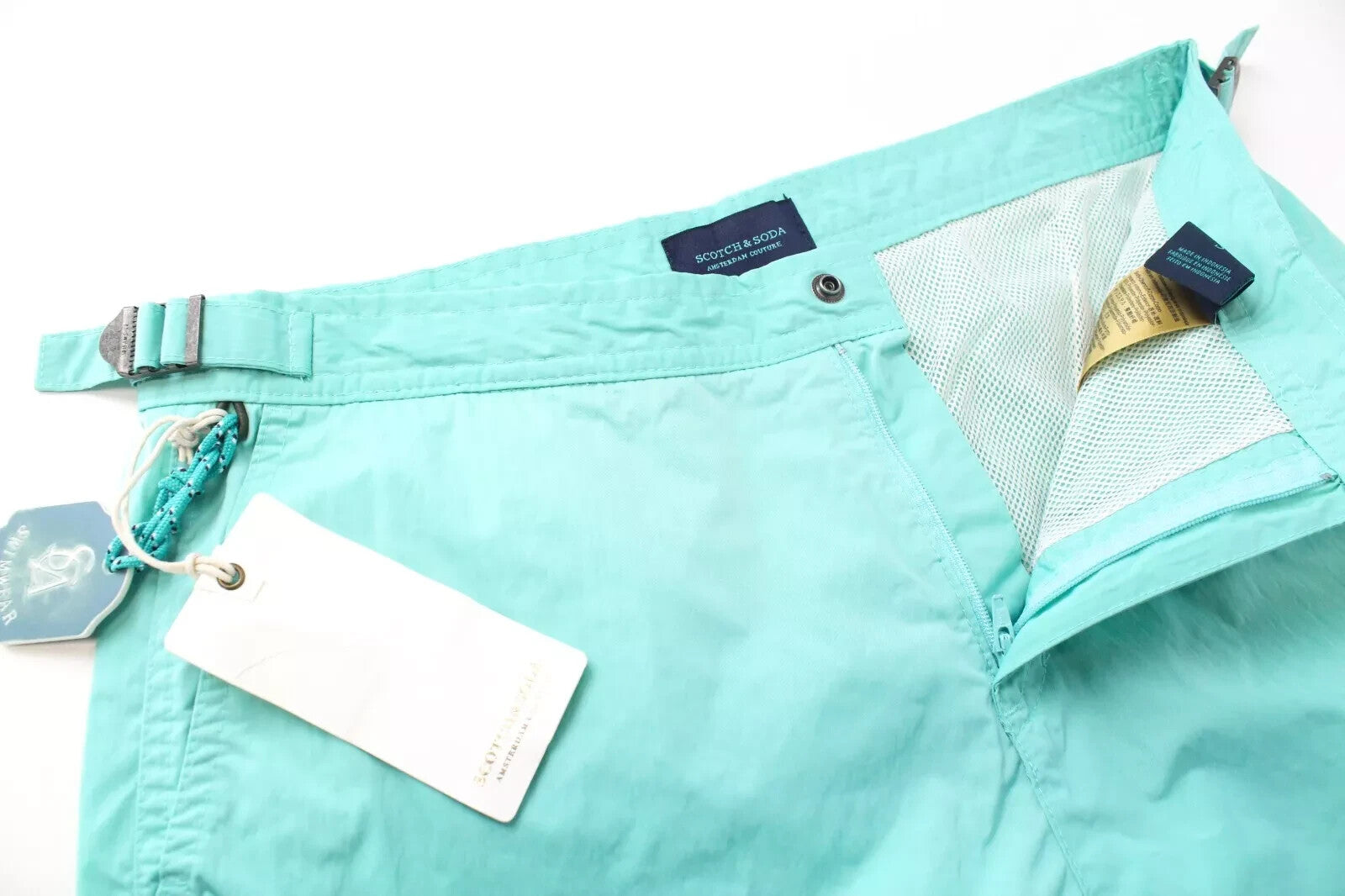 SCOTCH & SODA Aloha London S Trunks Ocean Blue Nylon Swimwear Mens Side Adjust