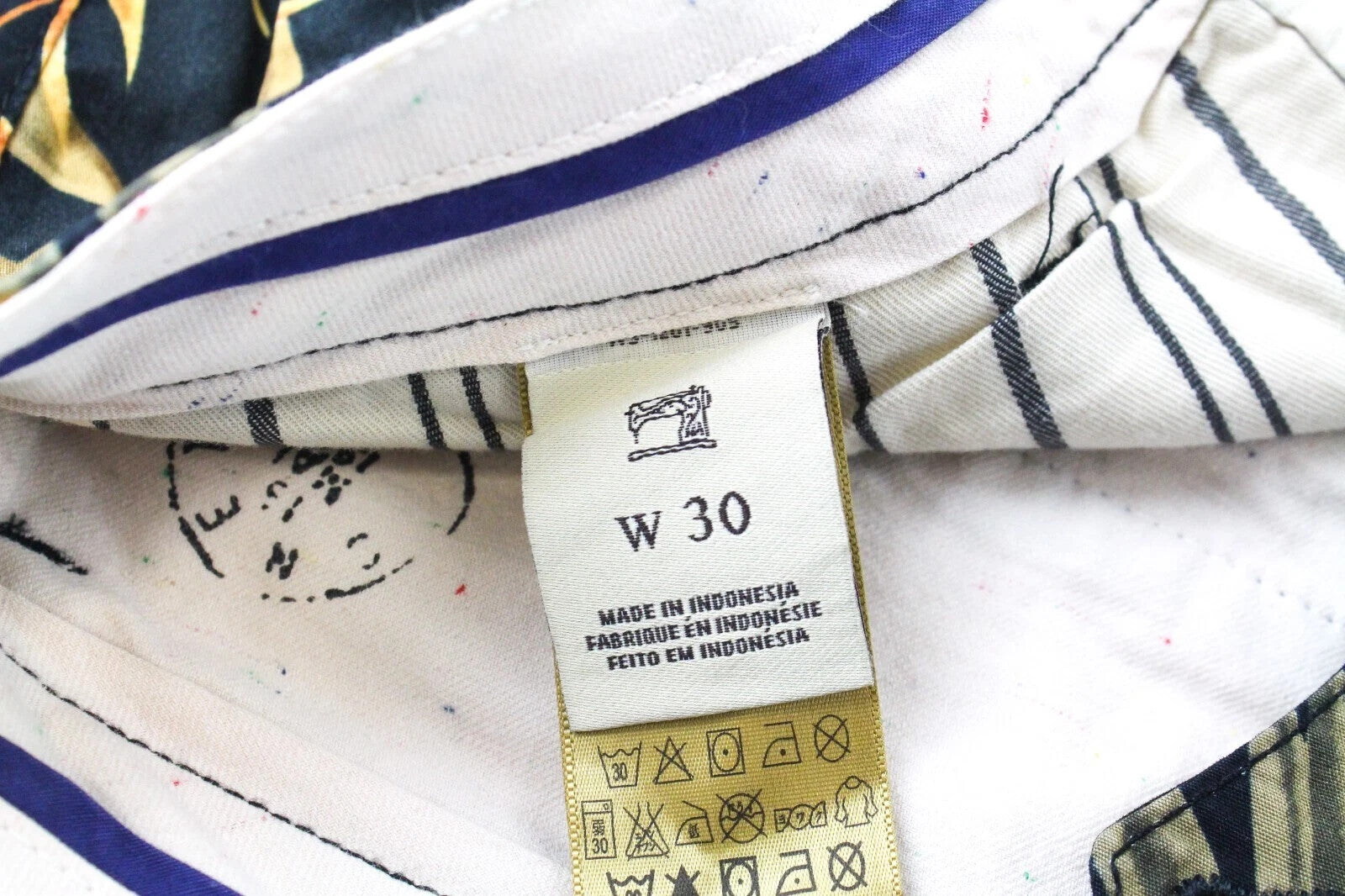 SCOTCH & SODA W30 Leaf Print Cotton Chino Shorts Pocketed Mens Summer Style