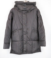 REPLAY Women's Coat M Brown Puffer Hooded Mid Quilted Oversize Style Jacket