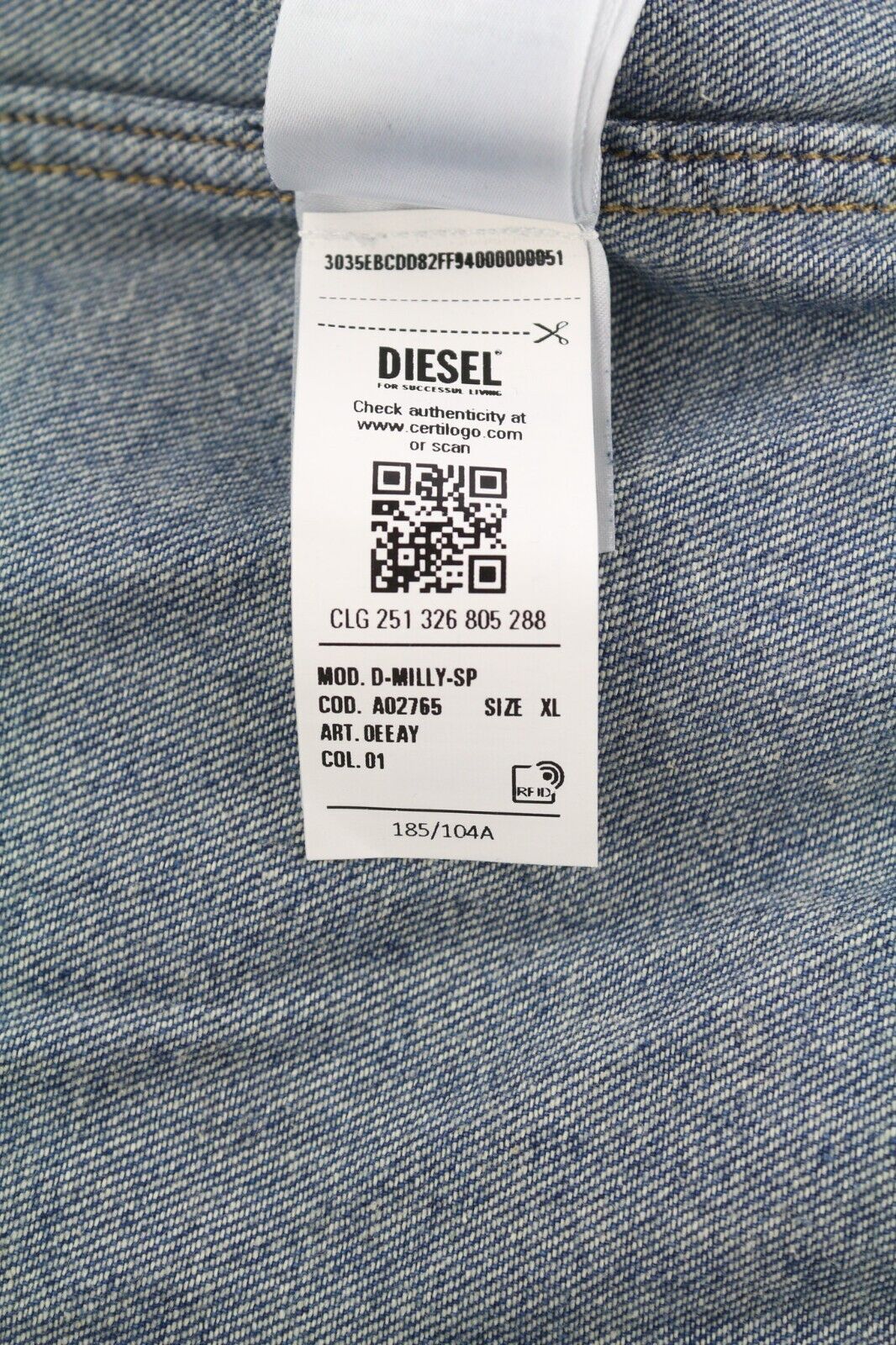 DIESEL D-Milly-Sp Mens Shirt XL RRP€195  Snap Buttons Spread Neck  Blue