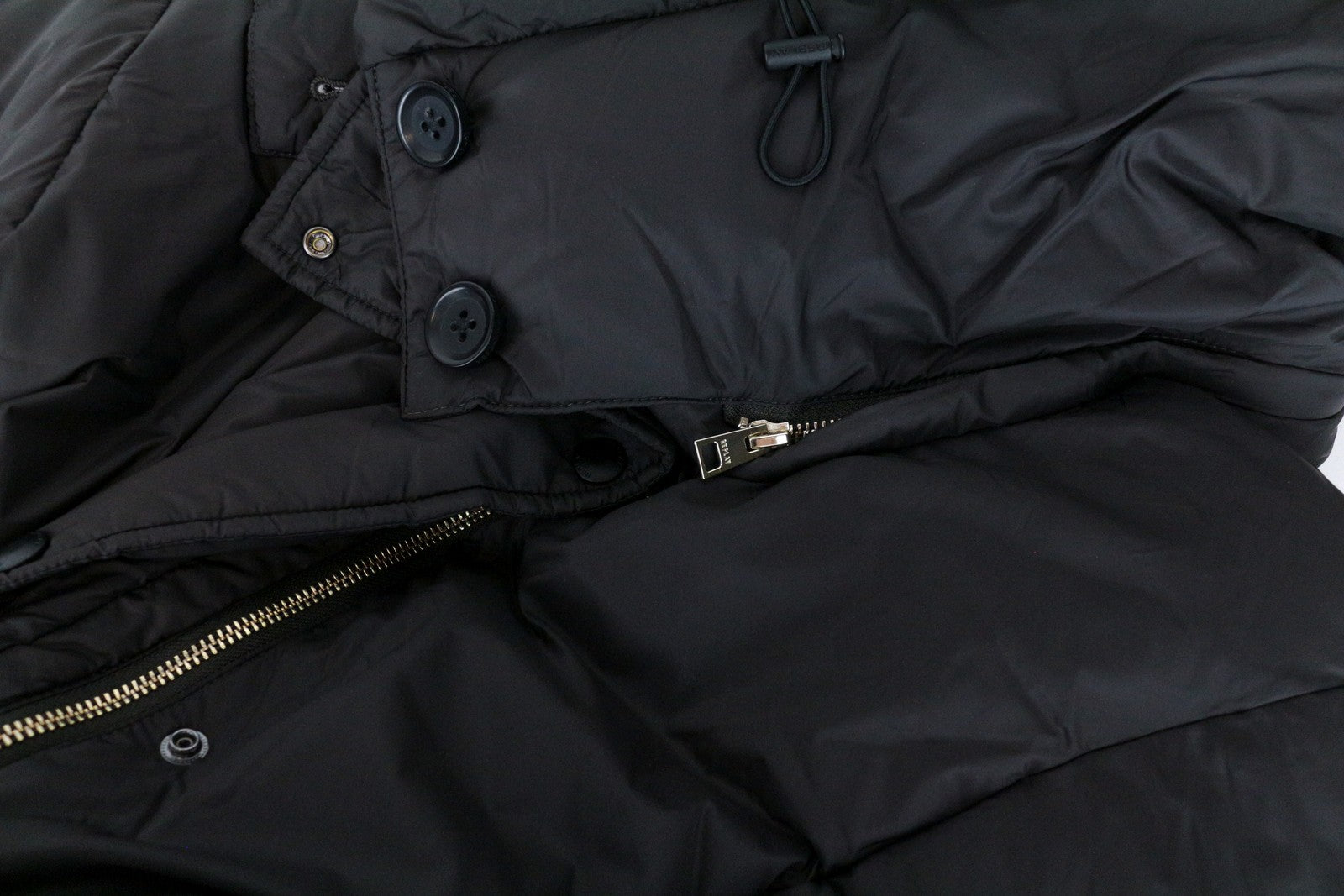 REPLAY Women's Coat S Brown Mid-Length Quilted Down Hooded Puffer Oversized