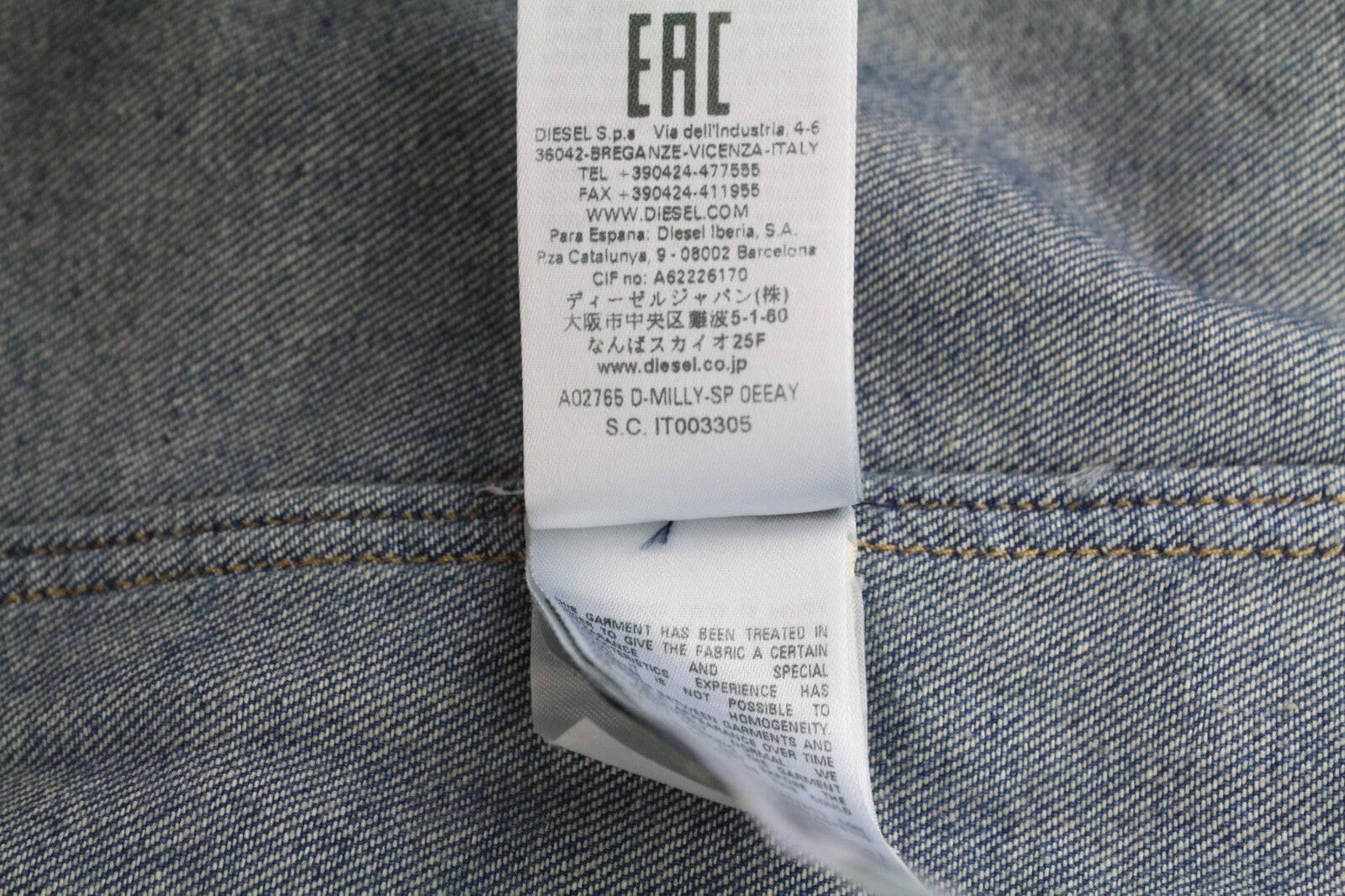 DIESEL D-Milly-Sp Mens Shirt L RRP€195  Snap Buttons Spread Collar  Blue