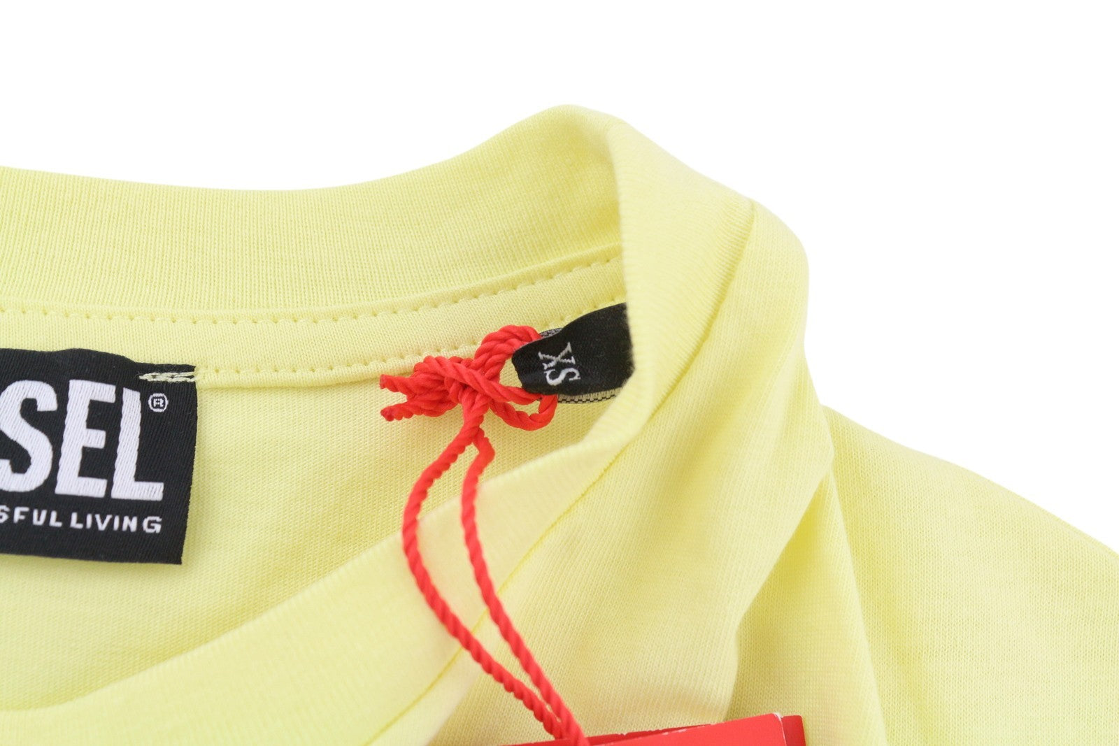 DIESEL D-Egor-New-Ita Women Dress XS Yellow Short Sleeve Tricot Casual Logo