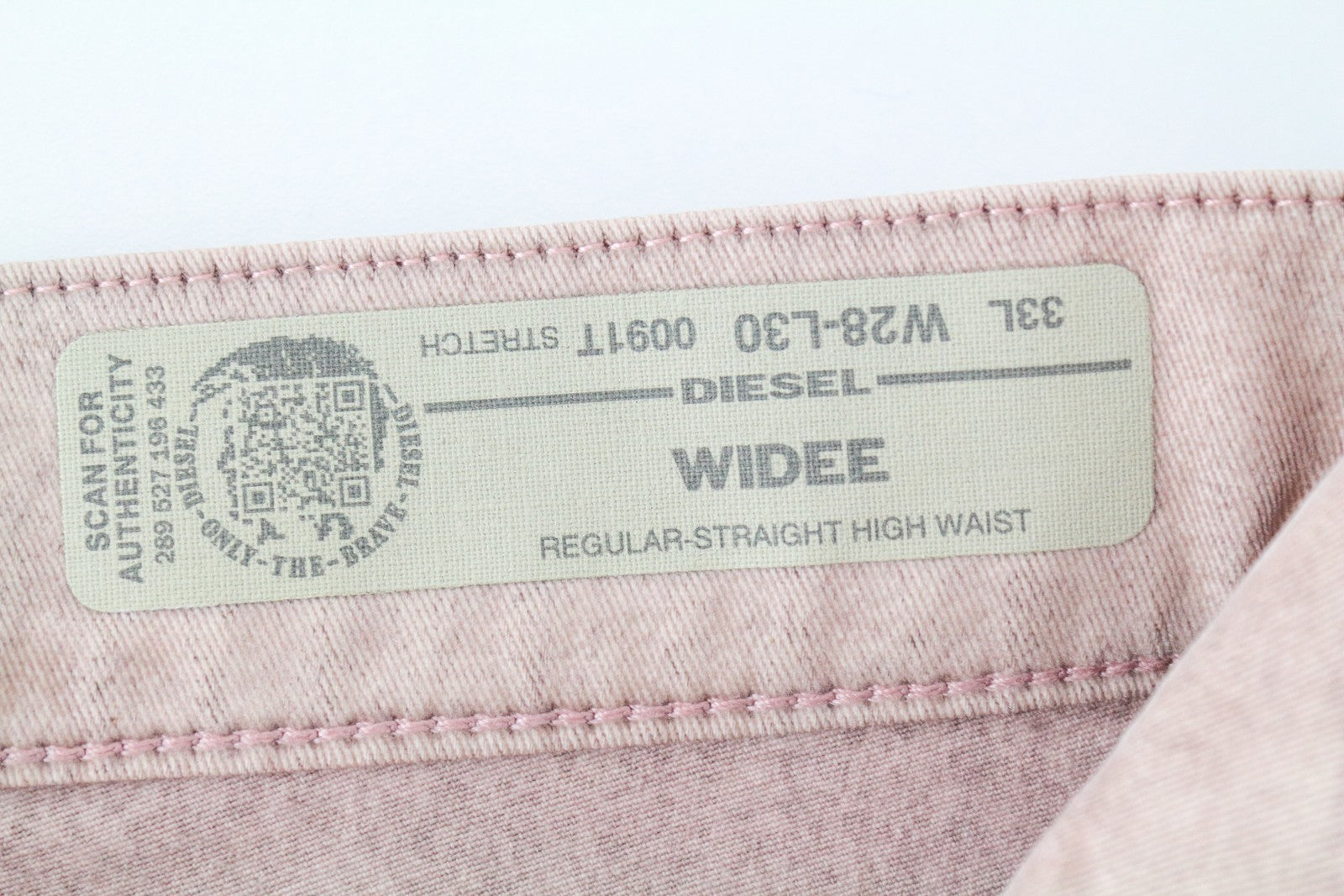 DIESEL Widee 0091T Women's W28 L30 Flared Jeans Pink Straight Stretch Regular