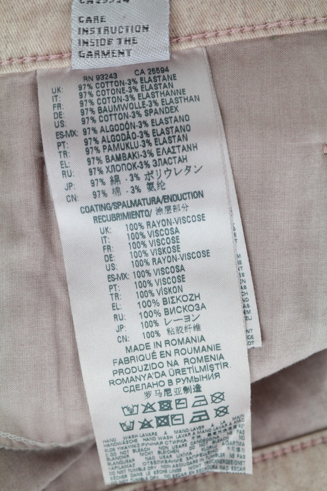 DIESEL Widee 0091T Women's W28 L30 Flared Jeans Pink Straight Stretch Regular