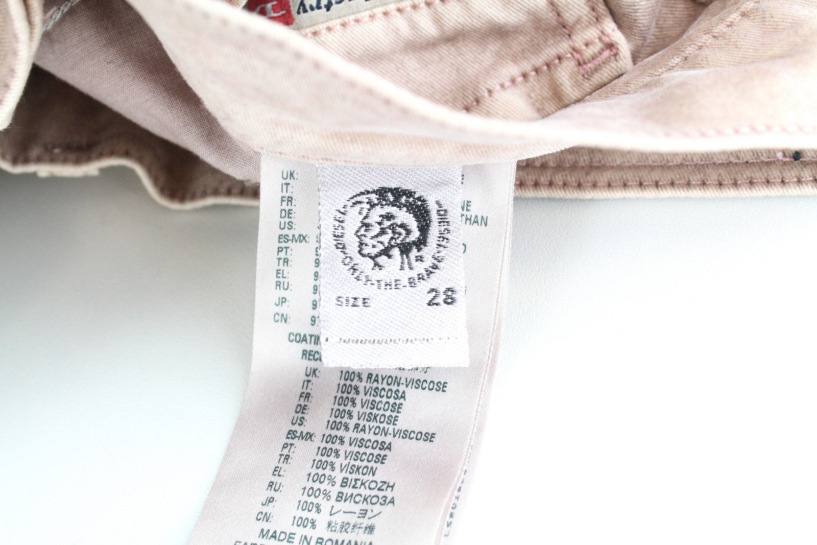 DIESEL Widee 0091T Women's W28 L30 Flared Jeans Pink Straight Stretch Regular