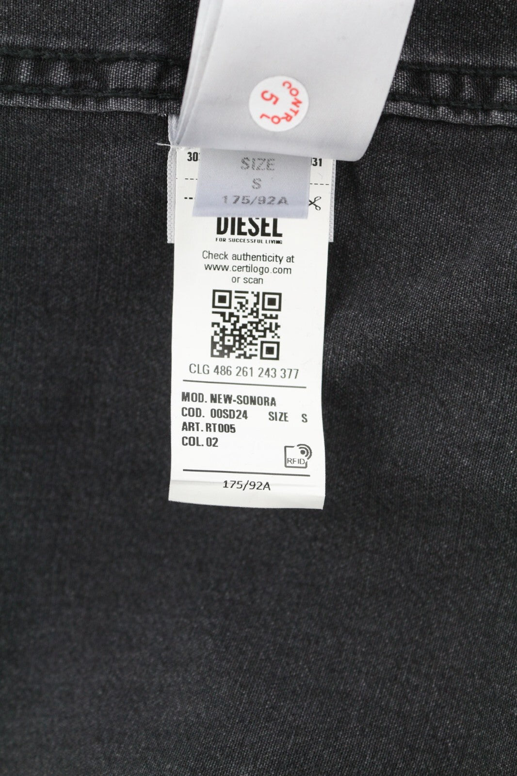 DIESEL New-Sonora Mens Shirt S RRP€120 Western Washed Black Spread Snap Buttons