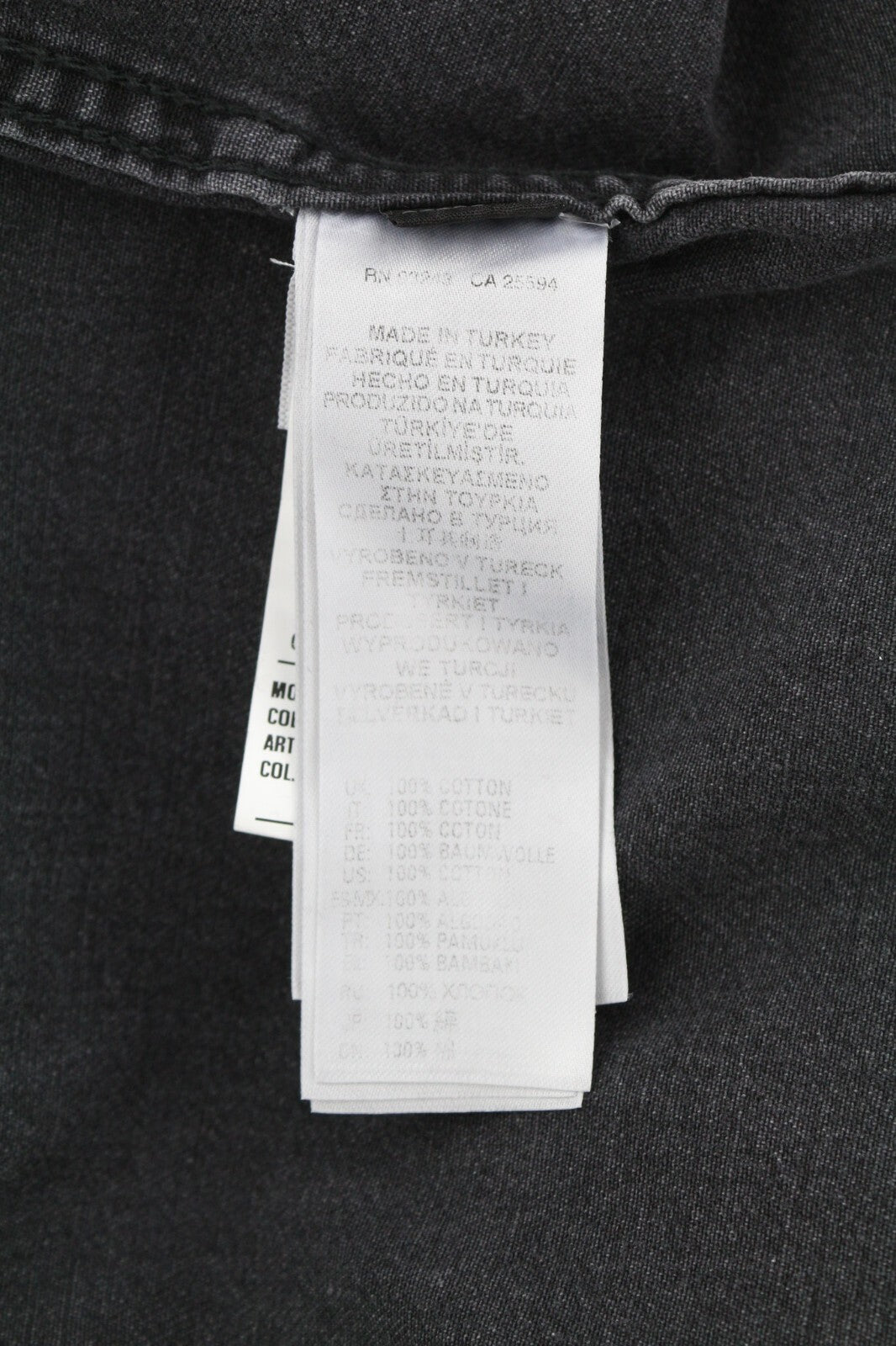 DIESEL New-Sonora Mens Shirt S RRP€120 Western Washed Black Spread Snap Buttons