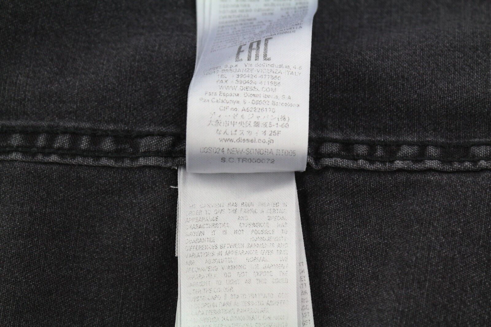 DIESEL New-Sonora Mens Shirt S RRP€120 Western Washed Black Spread Snap Buttons