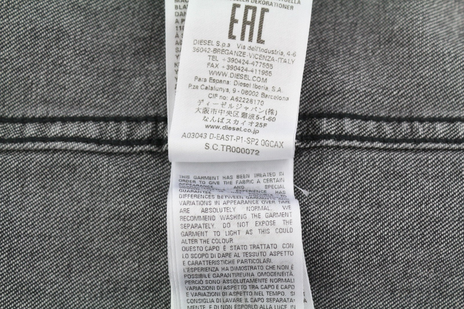 DIESEL D-East-P1SP2 Mens Shirt S  Western Washed Black Snap Buttons RRP€150