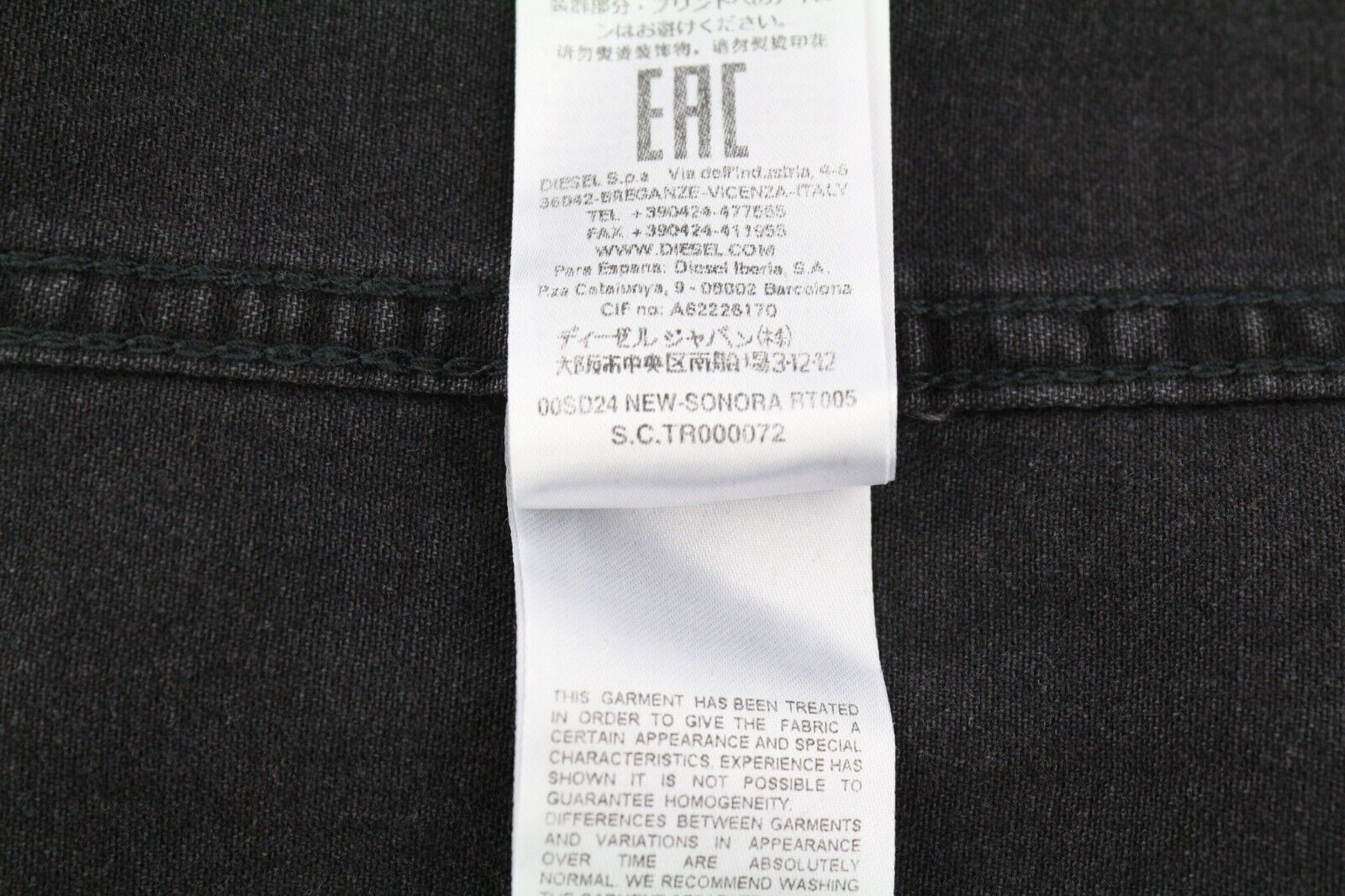 DIESEL New-Sonora Mens Shirt S RRP€120 Western Washed Black Buttons Pockets