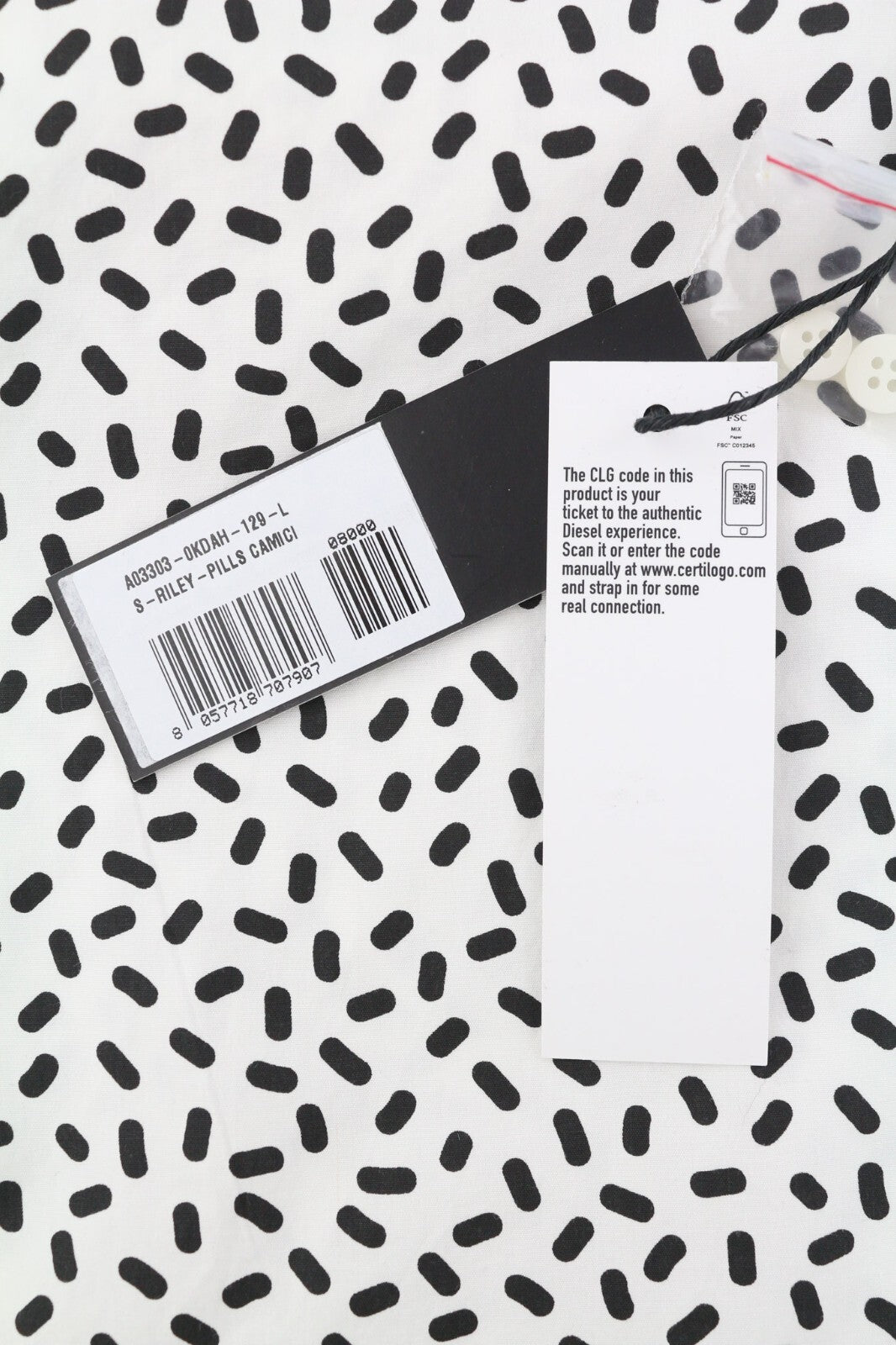 DIESEL S-Riley-Pills Mens Shirt L  Patterned Button Up Spread Neck RRP€110