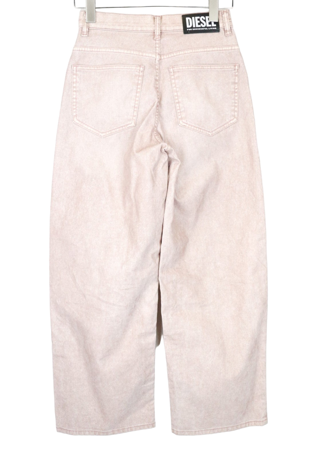 DIESEL Widee 0091T Women's W25 L30 Jeans Light Pink Velvet Flared Stretch