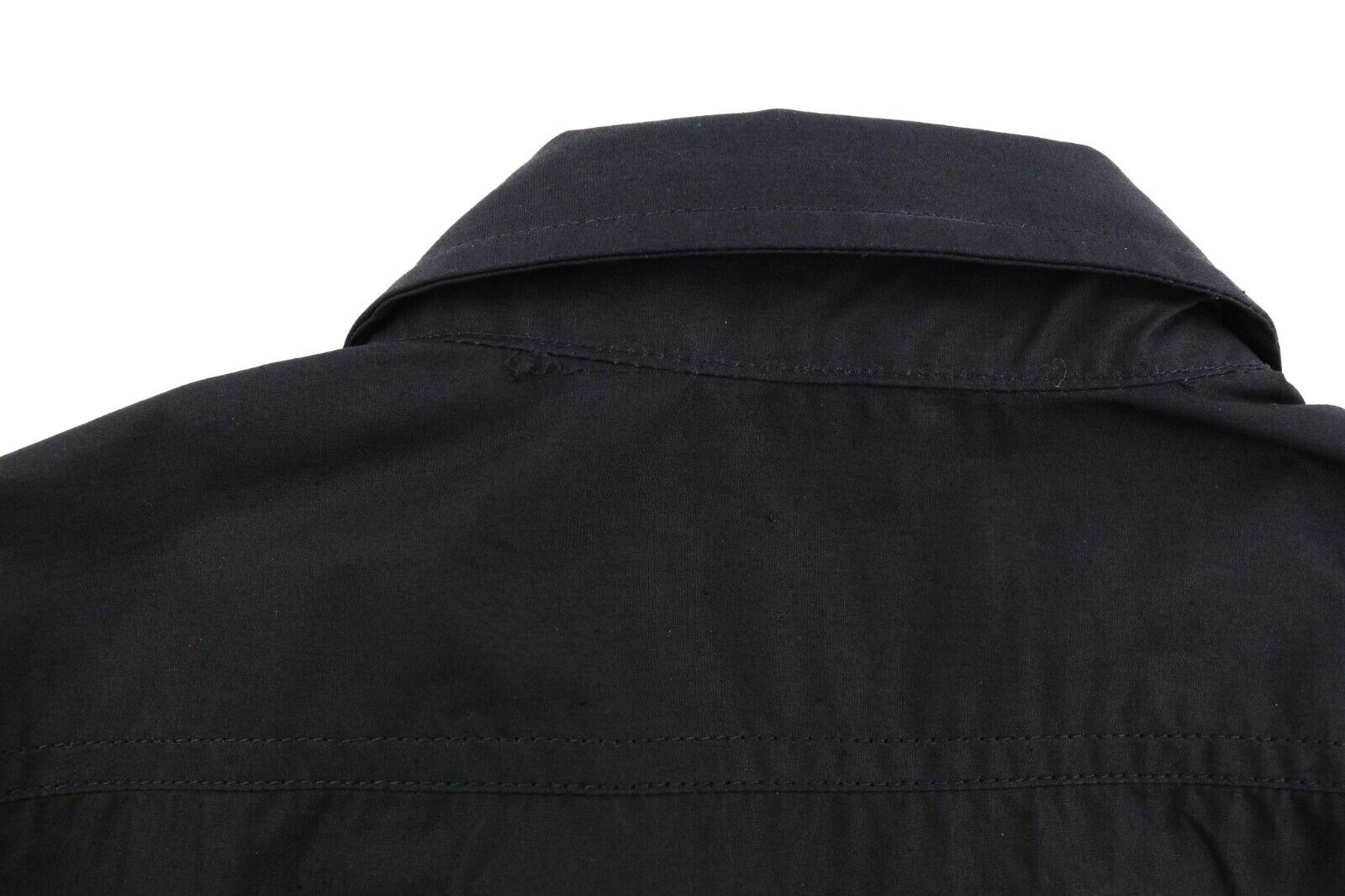 DIESEL S-Olsen Mens Shirt M  Black Hidden Button Patch Pocket Spread Neck