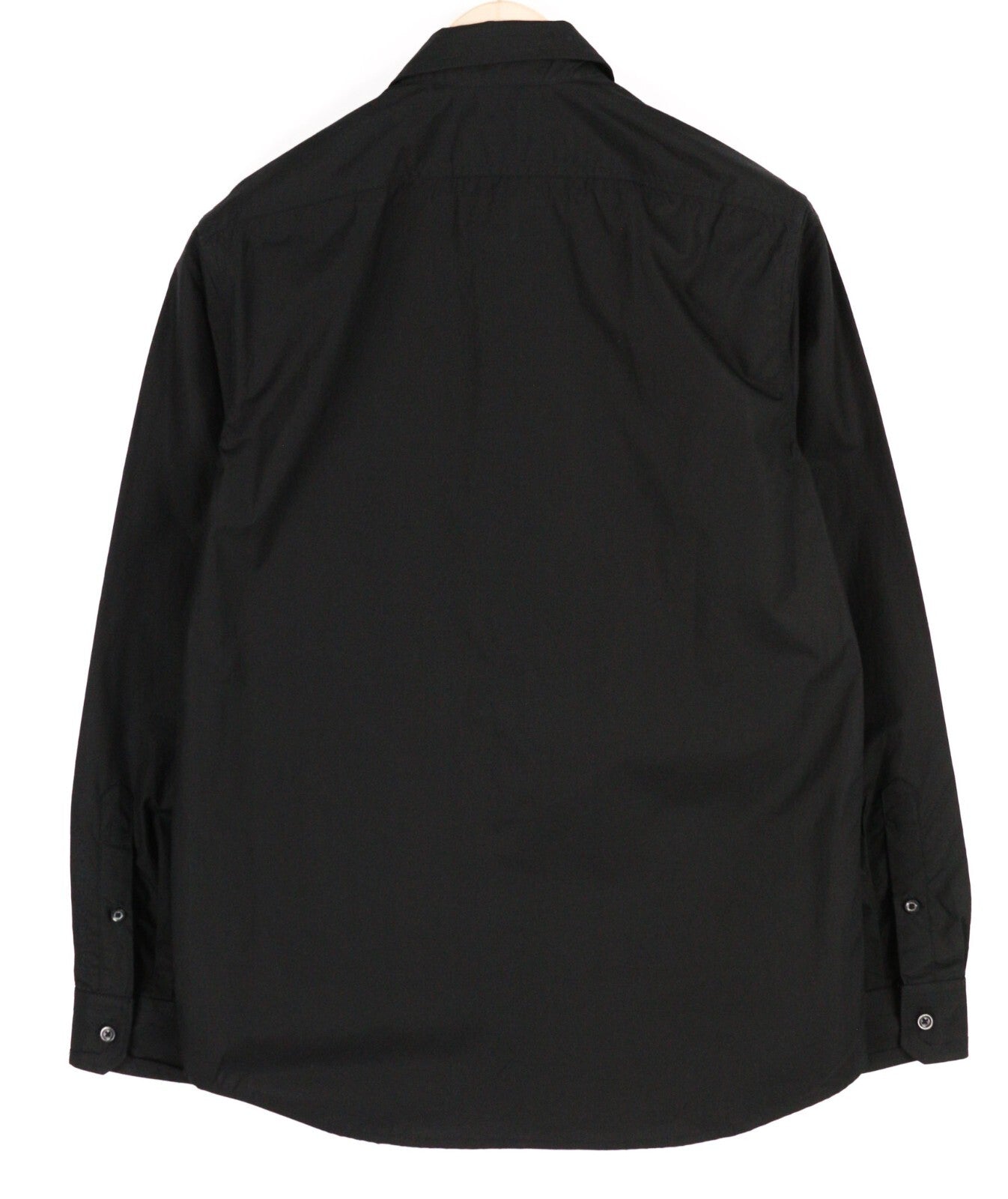 DIESEL S-Olsen Mens Shirt M  Black Hidden Button Patch Pocket Spread Neck