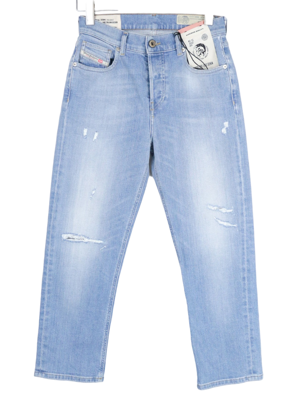 DIESEL Aryel 0890D Women's W24 L32 Jeans Straight Blue Distress Girls Fit