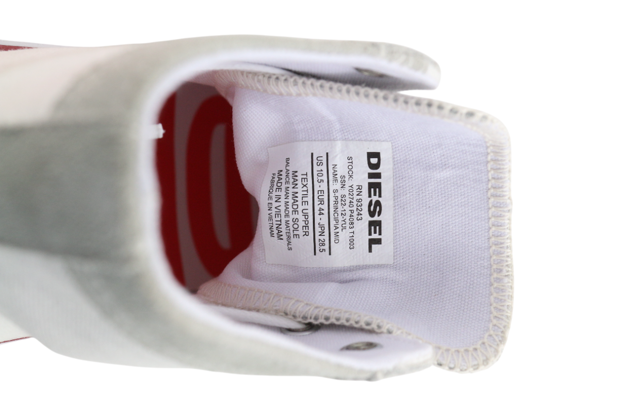 DIESEL S-Principia Mid Mens Sneakers EU44 White High Top RRP185 Trainers