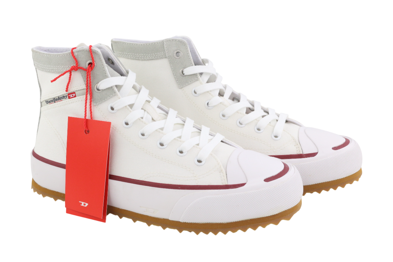 DIESEL S-Principia Mid Mens Sneakers EU44 White High Top RRP185 Trainers